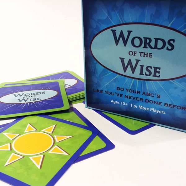 Words of the Wise packaging with cards